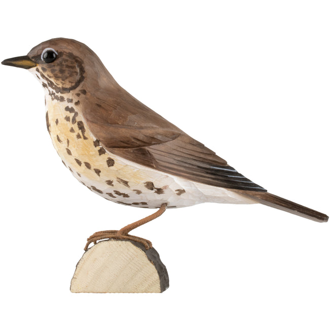 Sangdrossel DecoBird - Håndskåret Træfigur Af Wildlife Garden🪶
