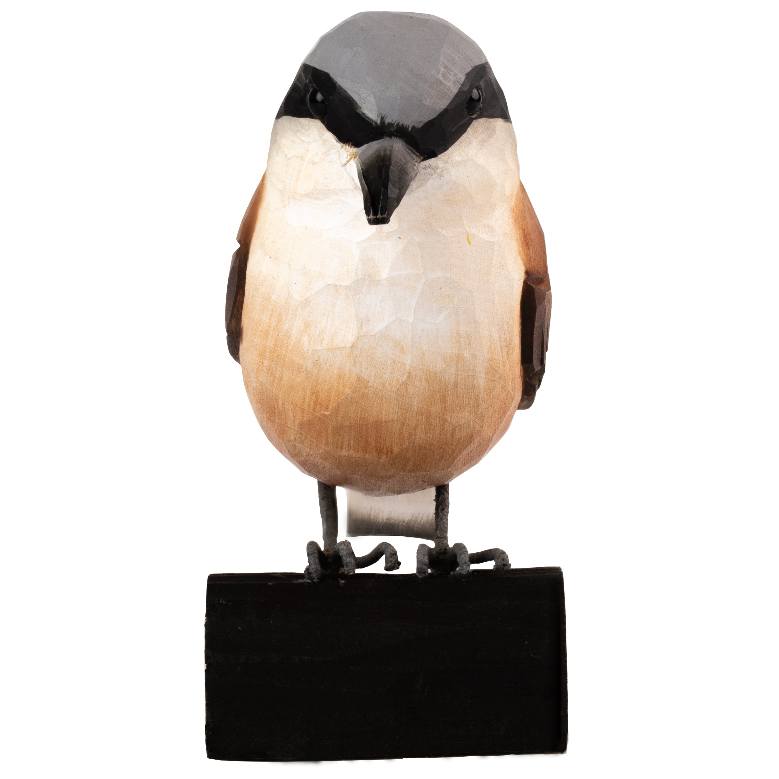 Rødrygget Tornskade DecoBird - Håndskåret Træfigur Af Wildlife Garden🪶