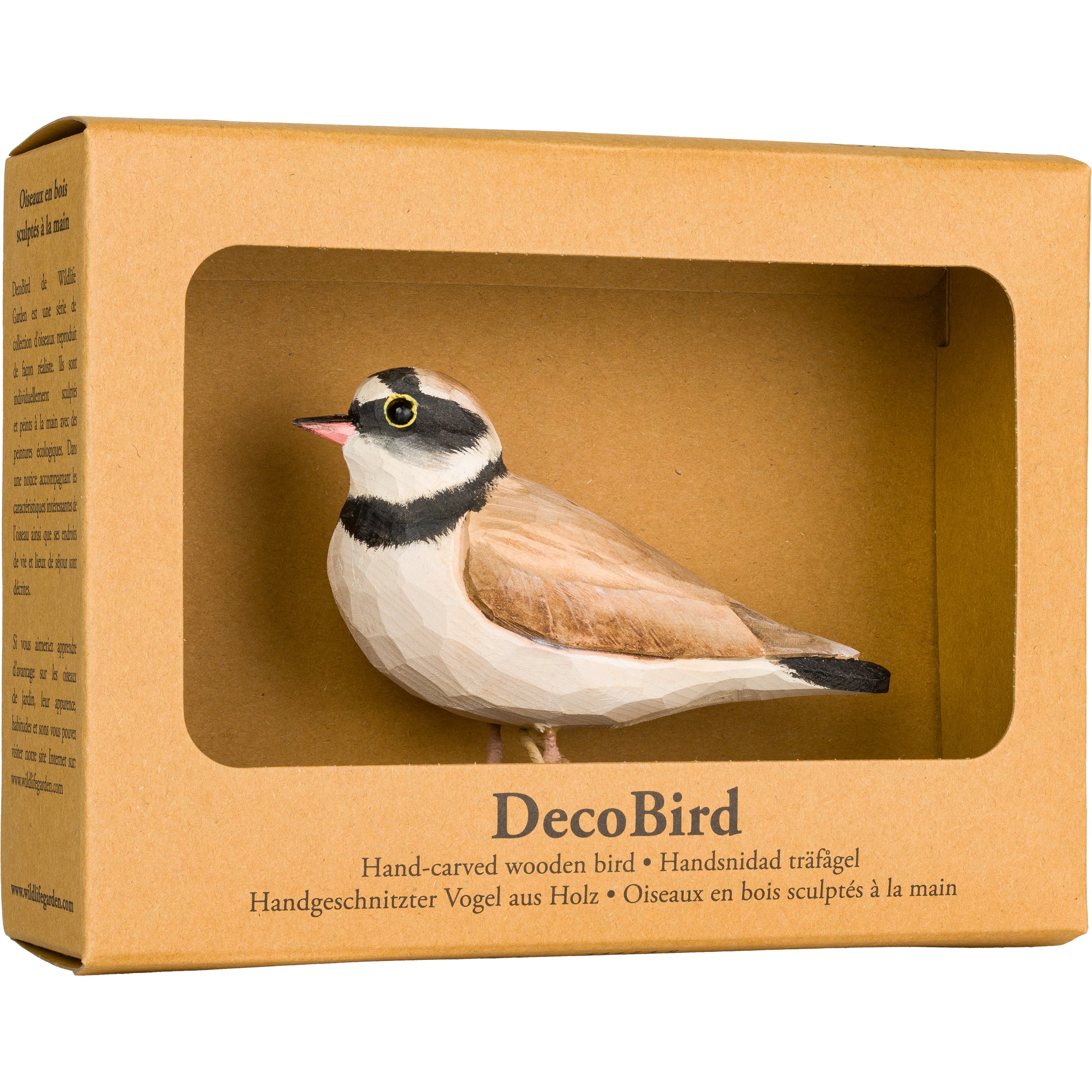 Lille Præstekrave DecoBird - Håndskåret Træfigur Af Wildlife Garden🪶