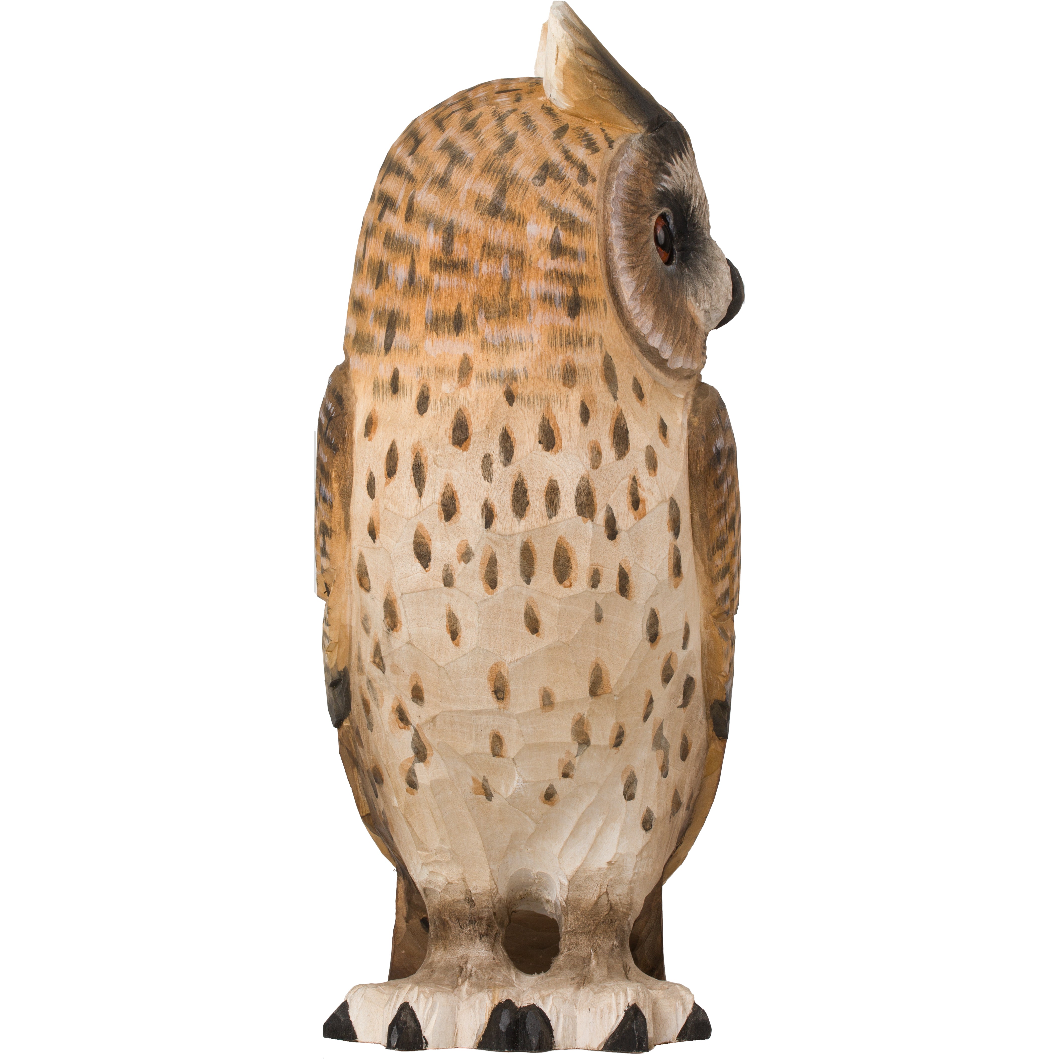 Skovhornugle DecoBird - Håndskåret Træfigur Af Wildlife Garden