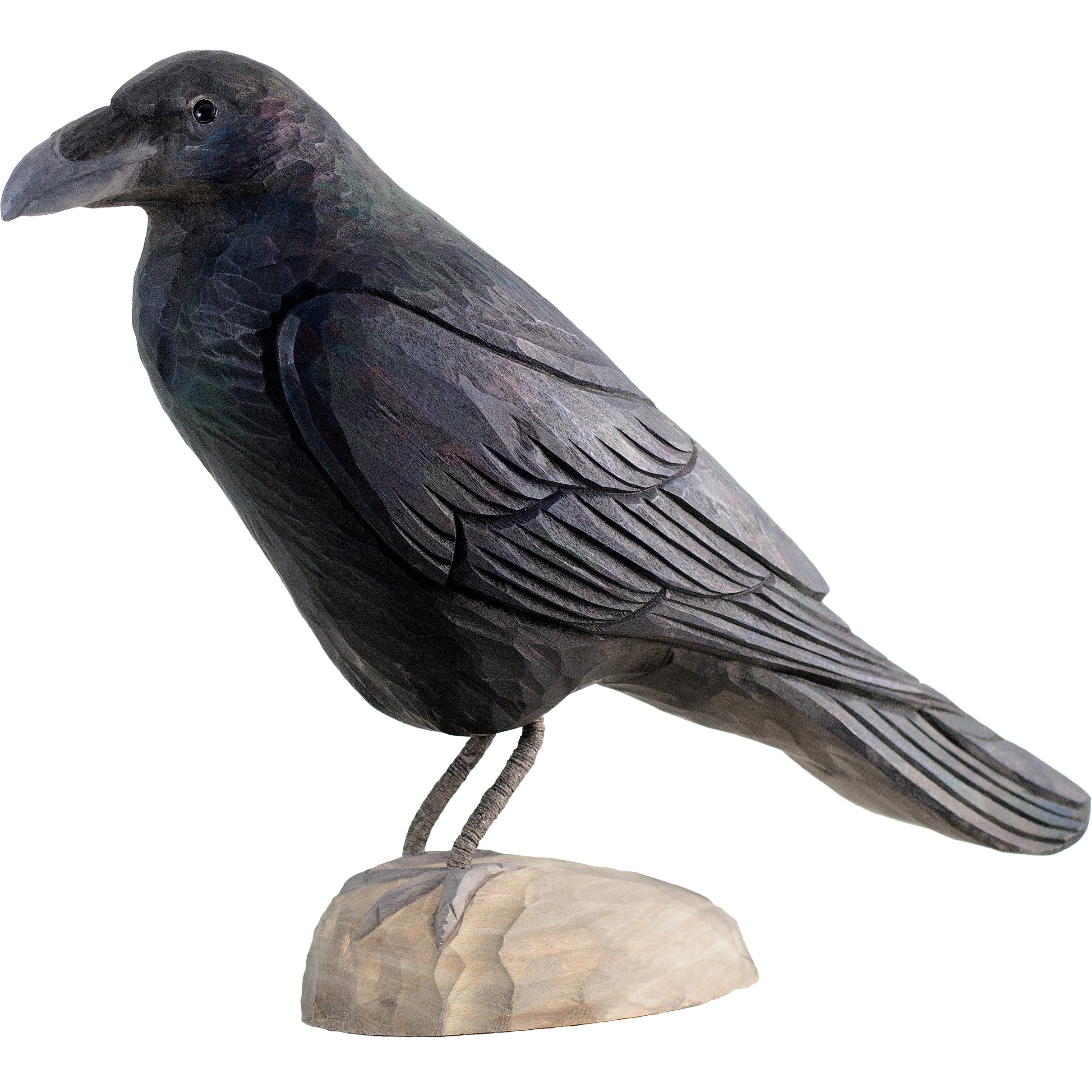 Ravn DecoBird - Håndskåret Træfigur Af Wildlife Garden