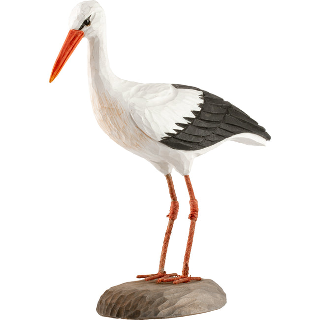 Hvid Stork DecoBird - Håndskåret Træfigur Af Wildlife Garden