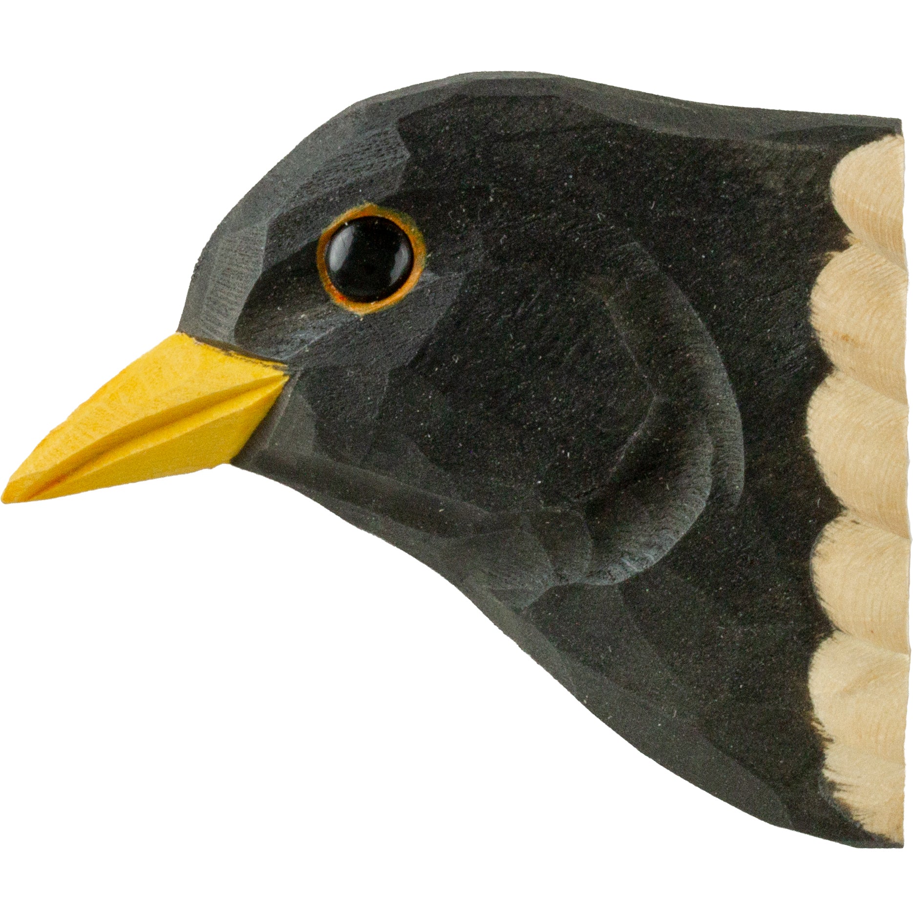 Solsort Magnet - Håndskåret Wildlife Garden Magnet