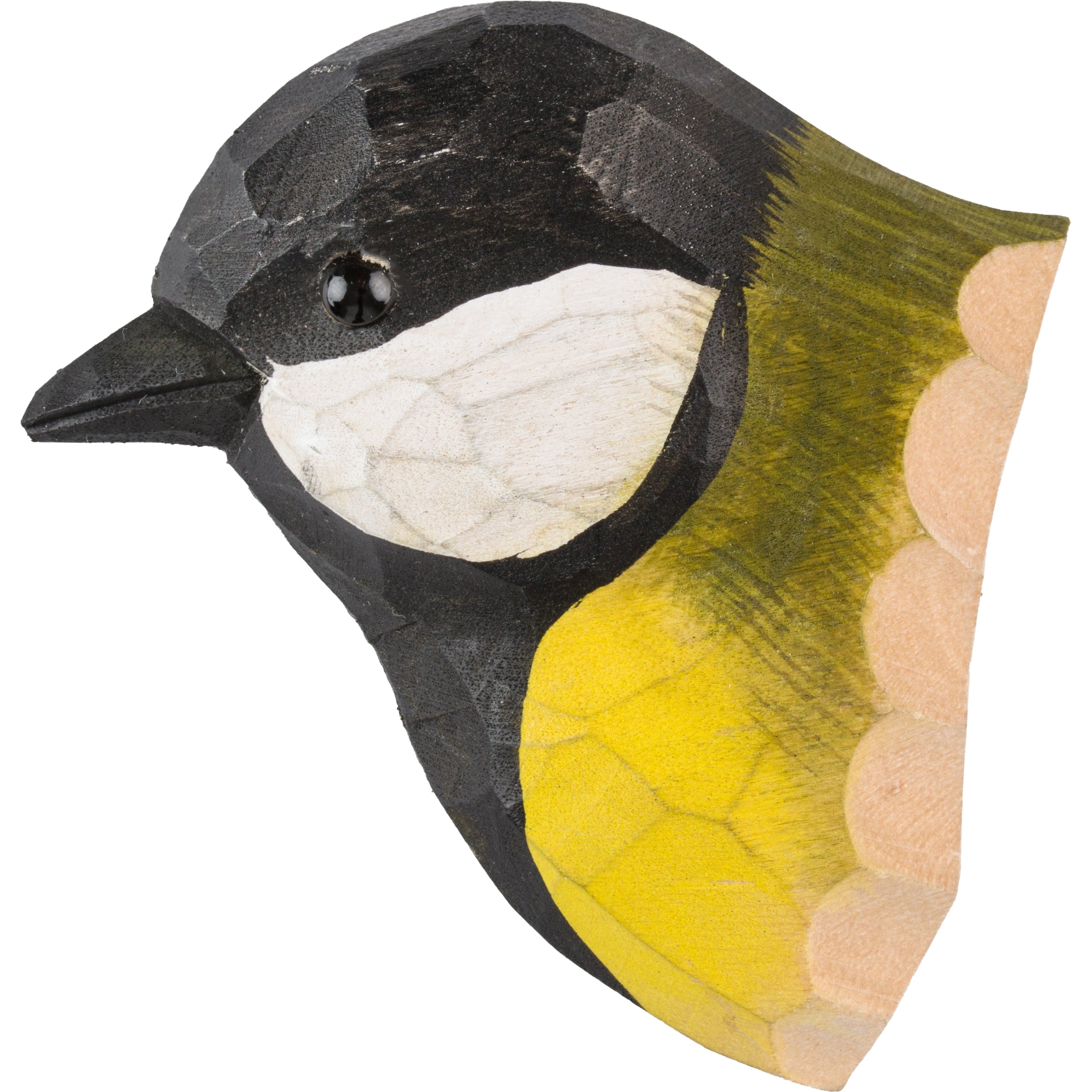 Musvit Magnet - Håndskåret Wildlife Garden Magnet