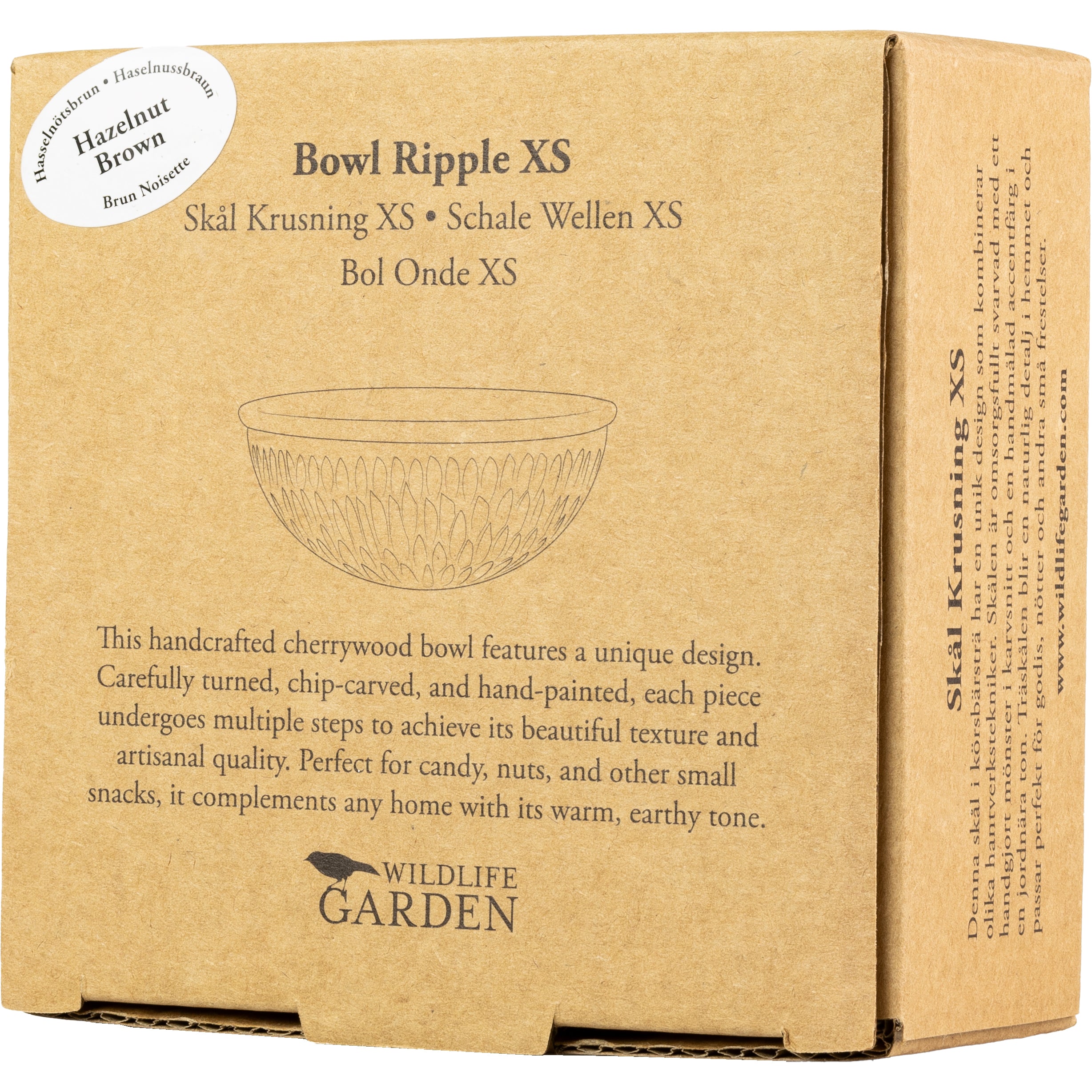 Skål XS Ø99 H41 mm - Ripple Hazelnut