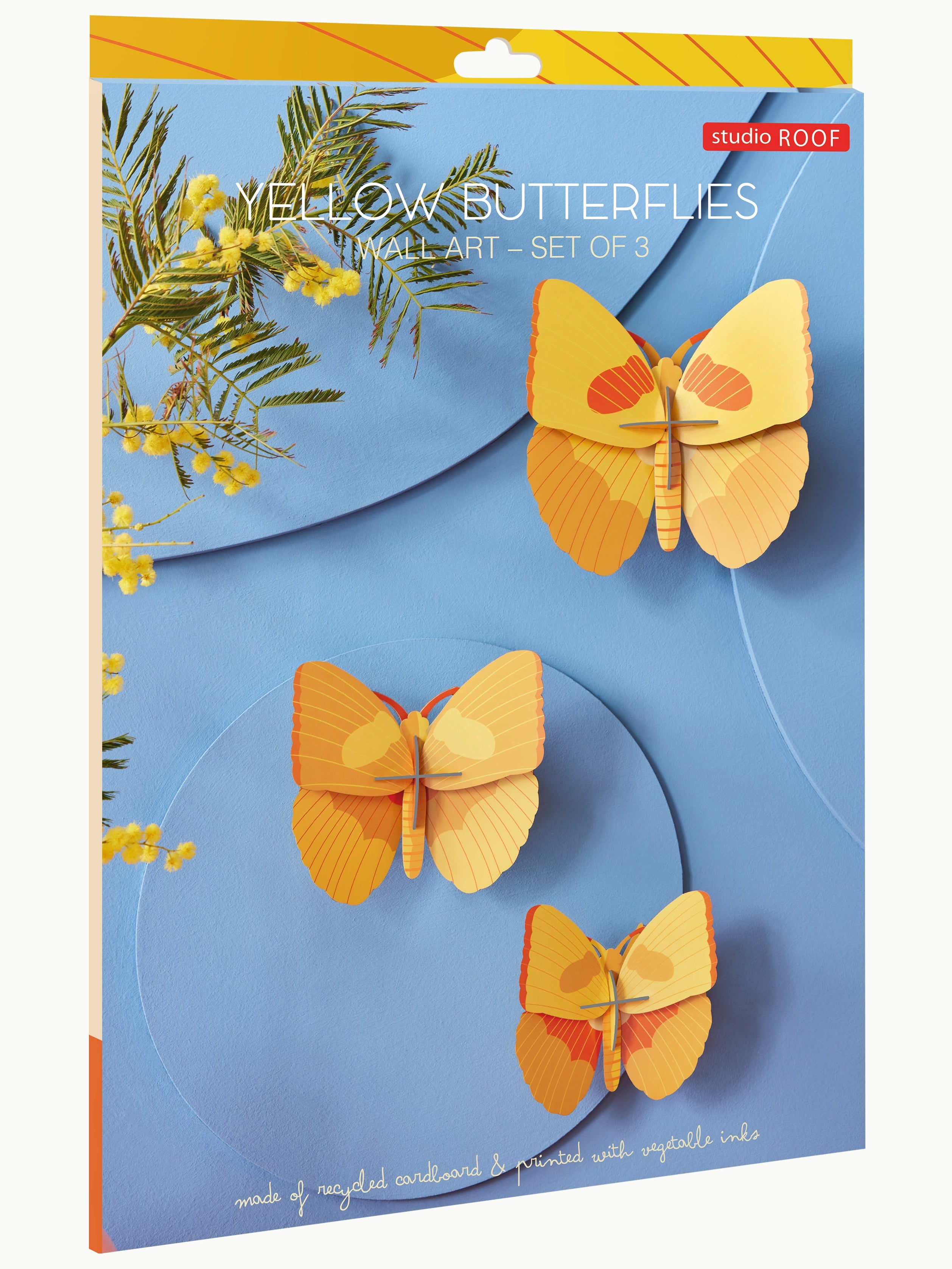Yellow Butterflies - Sæt med 3 stk. - Studio ROOF