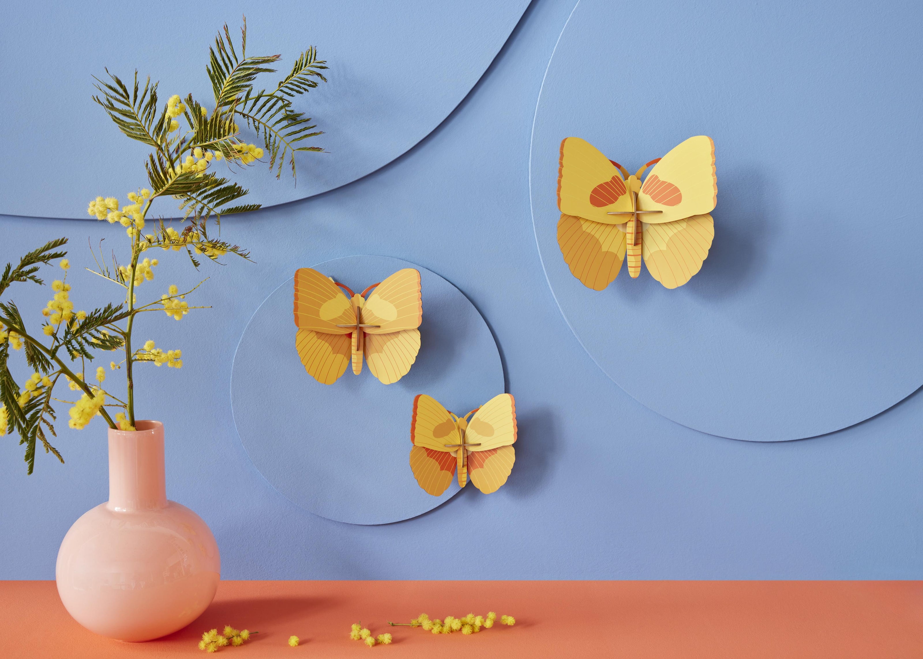 Yellow Butterflies - Sæt med 3 stk. - Studio ROOF