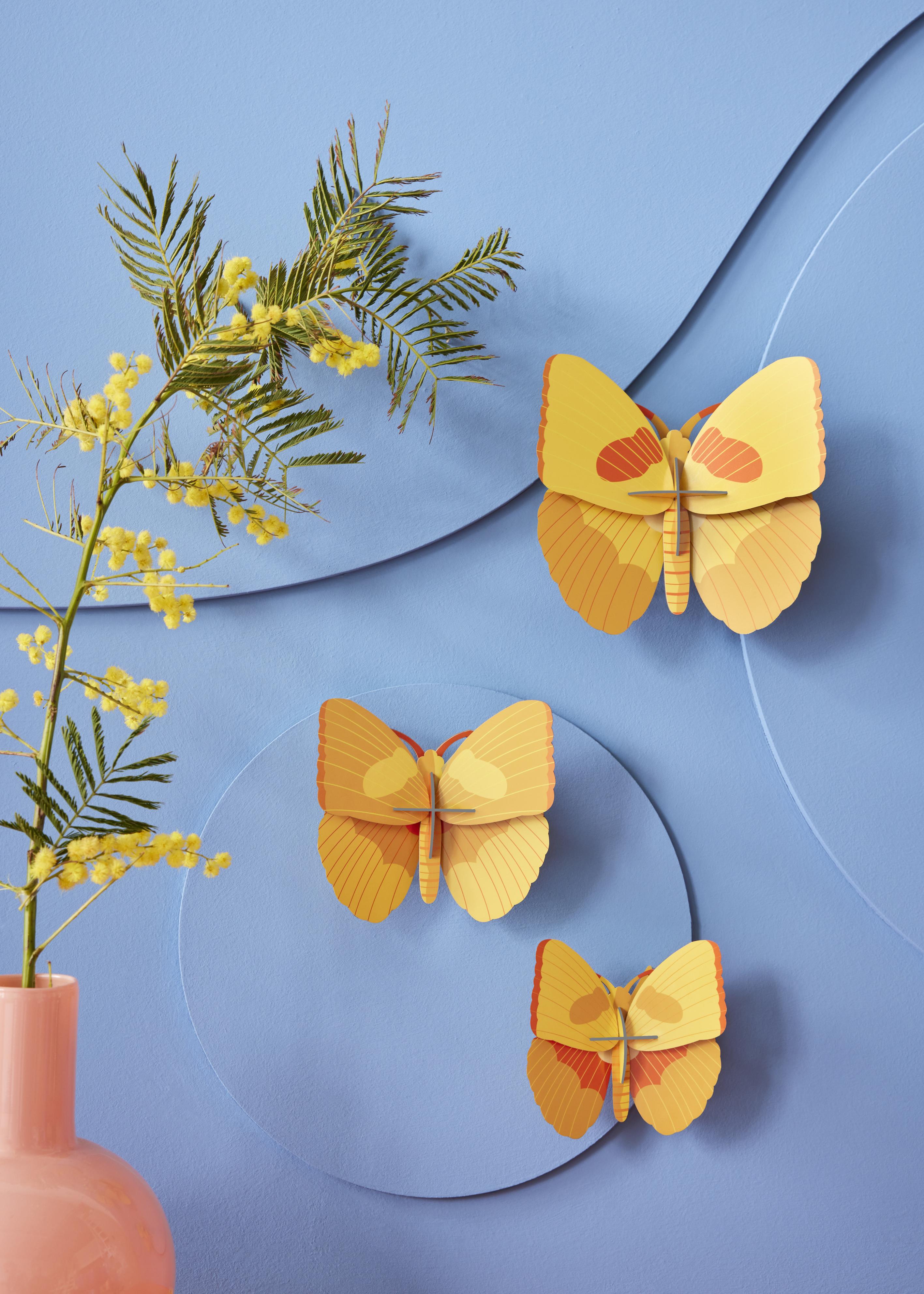 Yellow Butterflies - Sæt med 3 stk. - Studio ROOF