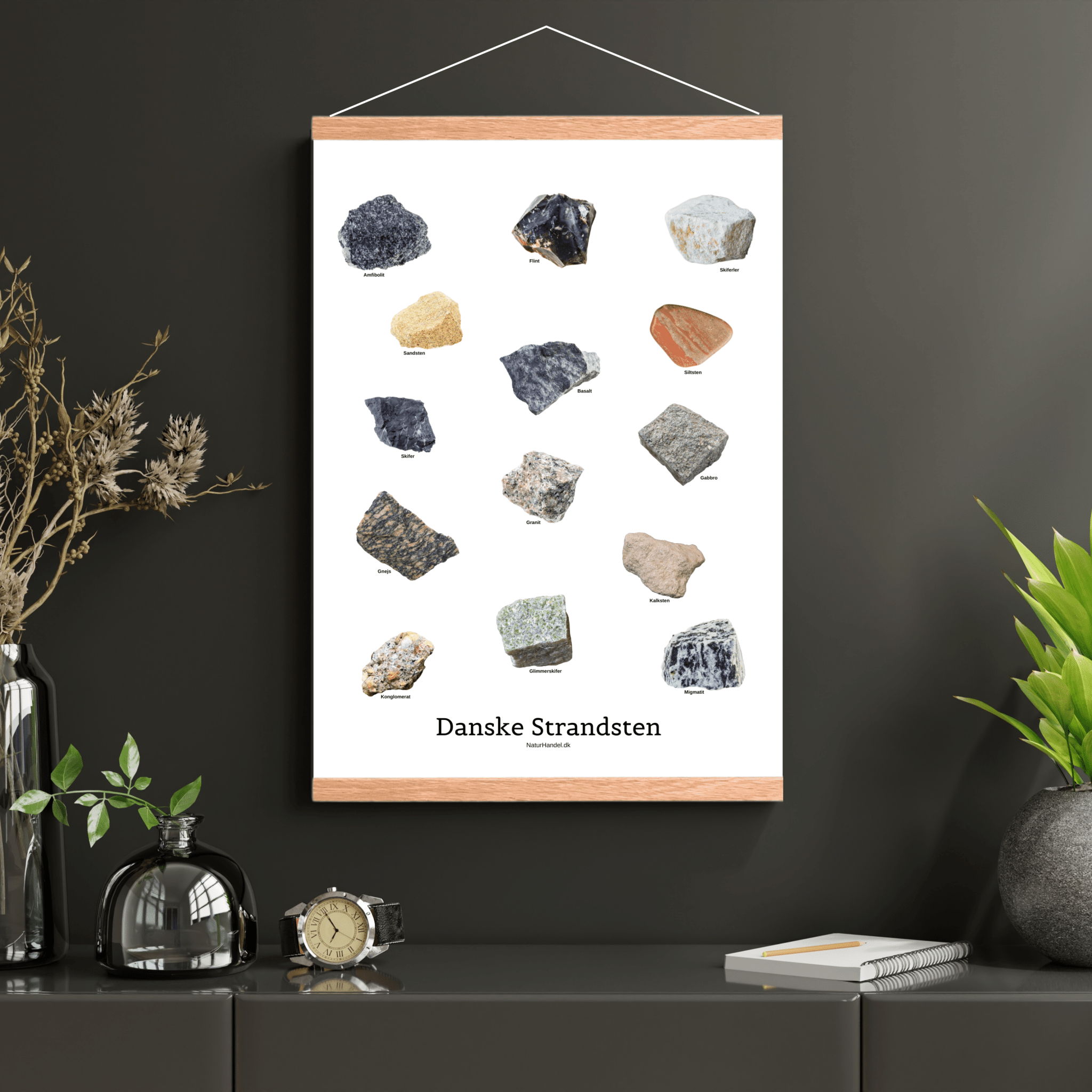 Danske Strandsten Plakat - NaturHandel.dk