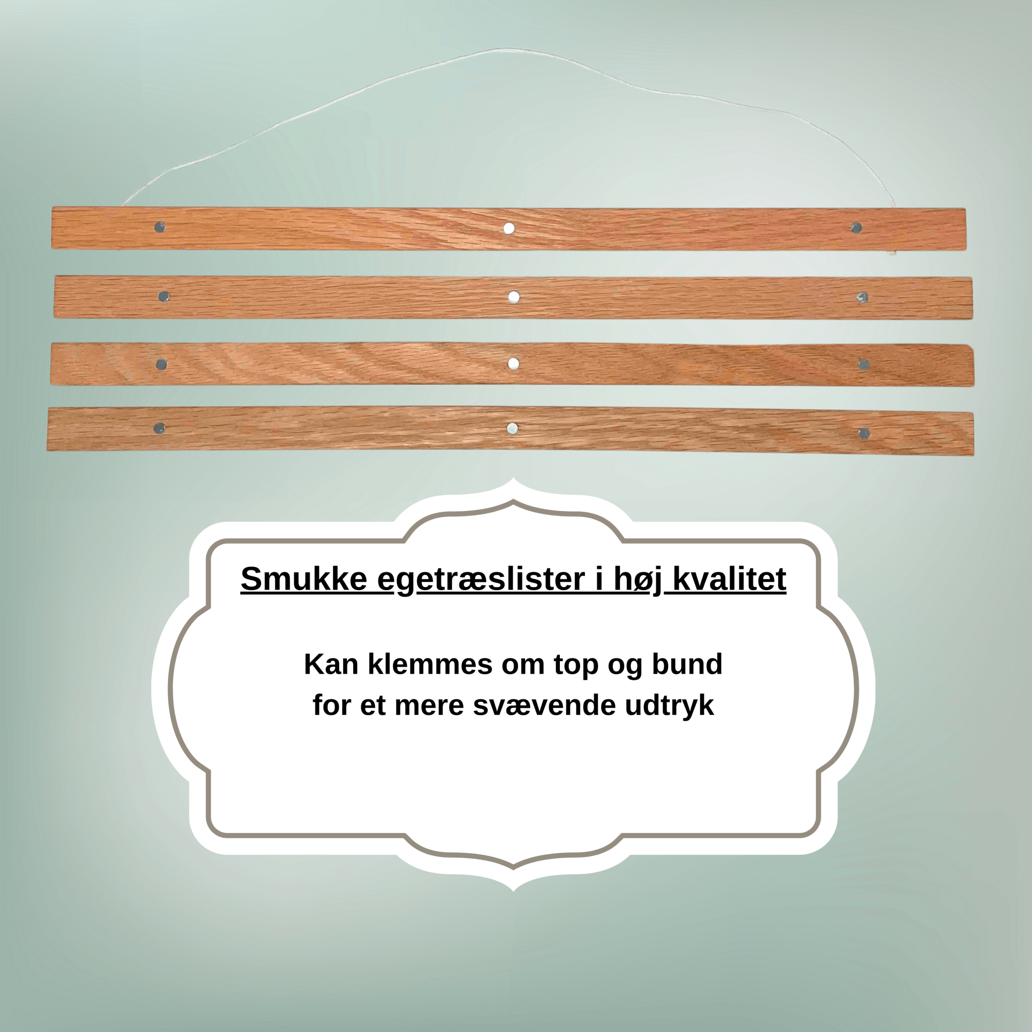 Egetræslister m. magneter til ophæng af plakater - NaturHandel.dk