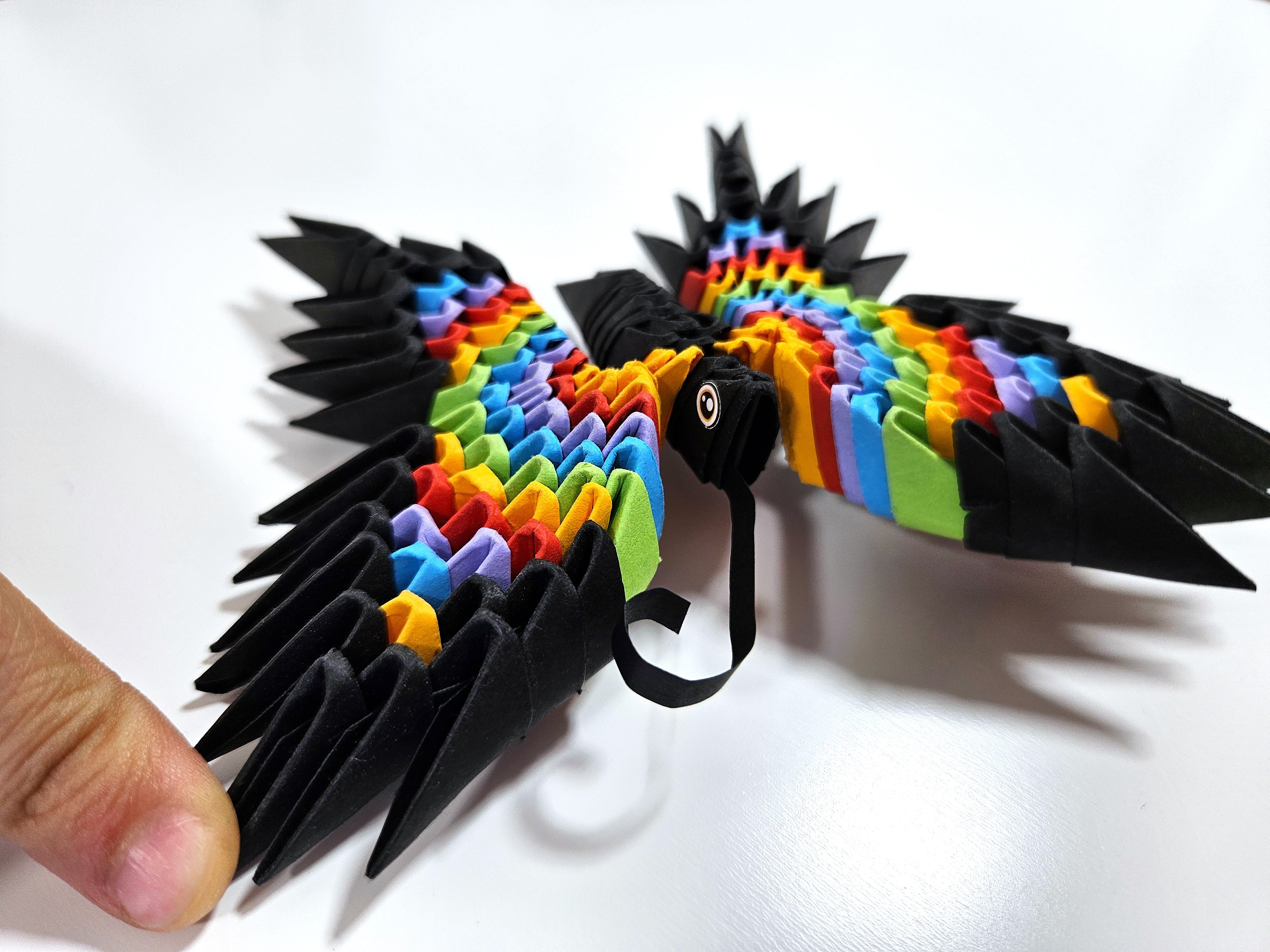 3D Bi + Sommerfugl Sæt - Origami (Byg-selv papirskulptur - 304 pcs)