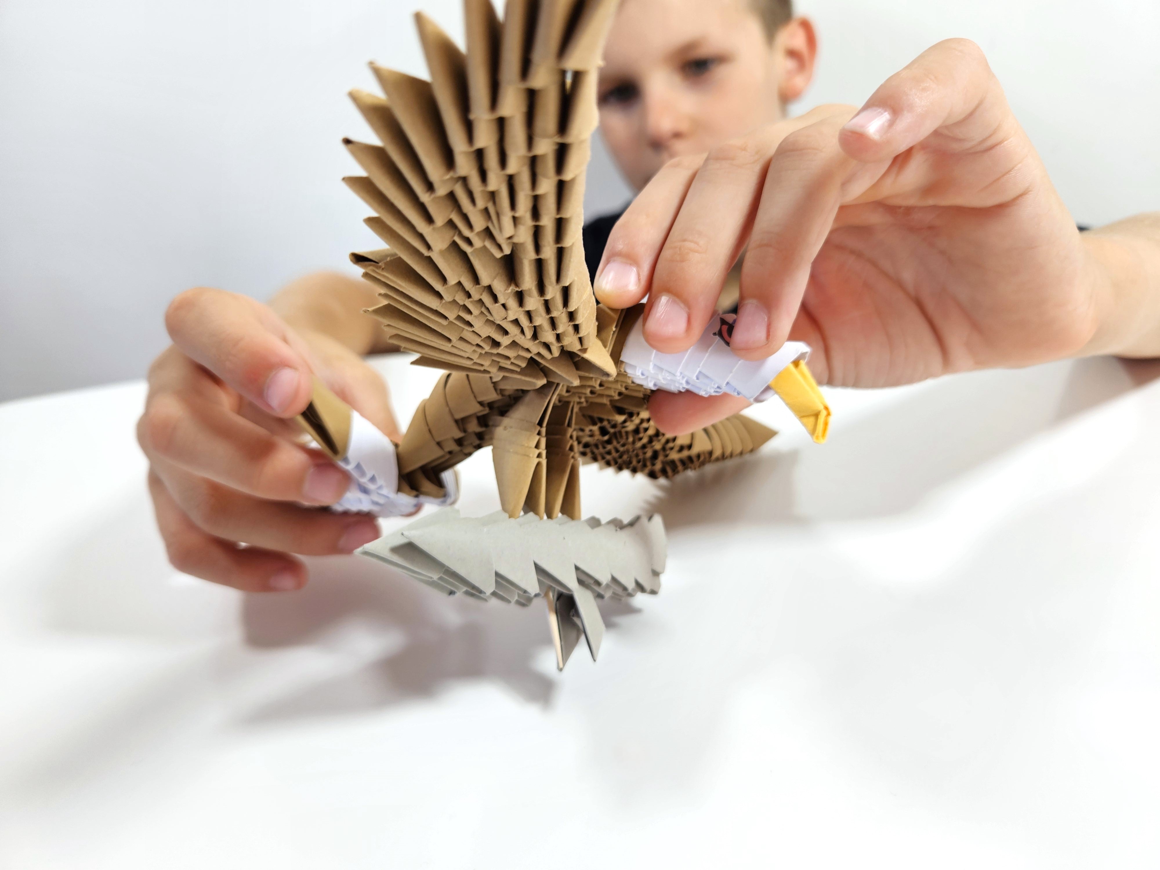 3D Ørn - Origami (Byg-selv papirskulptur)