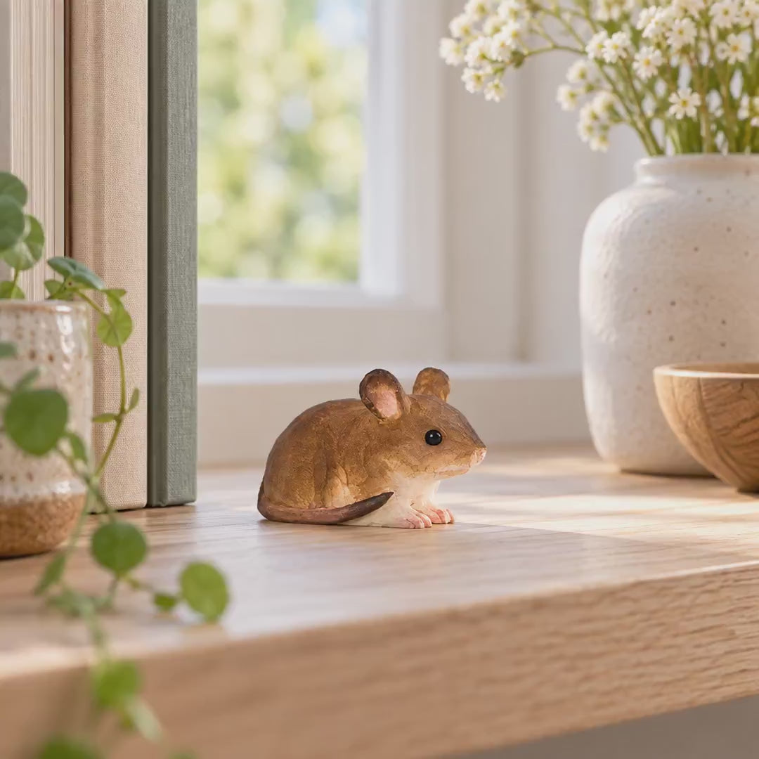 Indlæs video: Mus – træfigur fra Wildlife Garden
